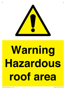 Warning Hazardous roof area